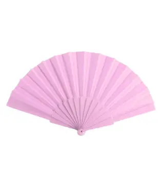 ABANICO DE TELA Y PVC PRESENTADO EN CAJA ROSA