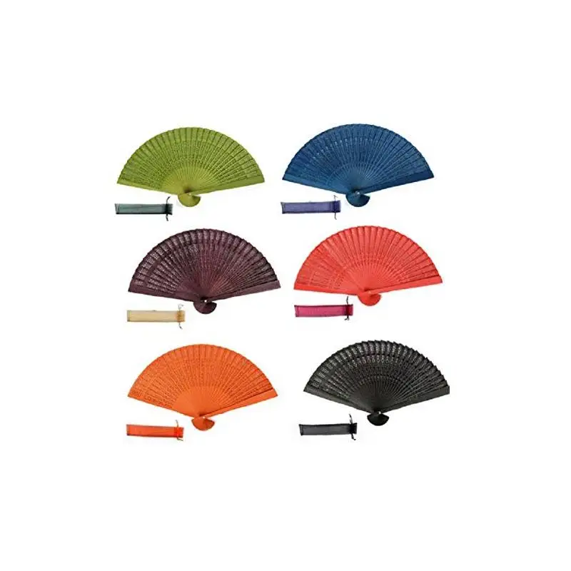 CAJA DE 600 ABANICOS DE MADERA CALADO