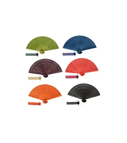 CAJA DE 600 ABANICOS DE MADERA CALADO