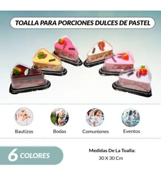DULCE PORCIÓN PASTEL TOALLA