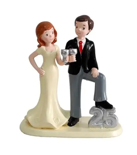 FIGURA PASTEL 25 ANIVERSARIO COPAS