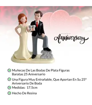 FIGURA PASTEL 25 ANIVERSARIO COPAS