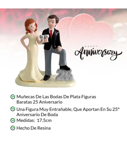 FIGURA PASTEL 25 ANIVERSARIO COPAS
