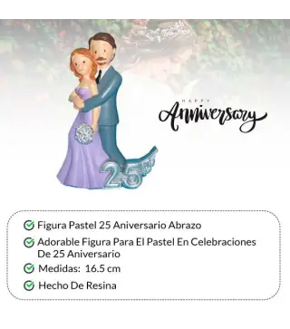 FIGURA PASTEL 25 ANIVERSARIO ABRAZO