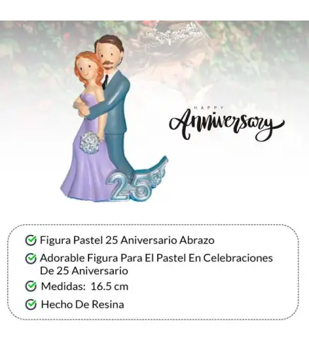 FIGURA PASTEL 25 ANIVERSARIO ABRAZO