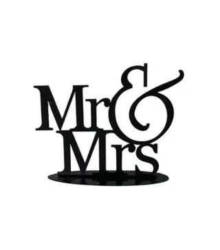 FIGURA PASTEL METÁLICA MR&MRS