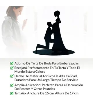 FIGURA PASTEL METÁLICA EMBARAZADA