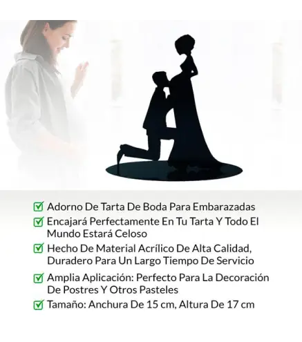 FIGURA PASTEL METÁLICA EMBARAZADA