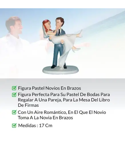 FIGURA PASTEL NOVIOS EN BRAZOS