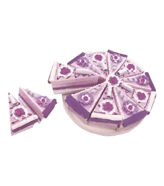 SET 10 CAJAS PORCIÓN PASTELITO + DISPLAY LILA