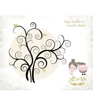 LIENZO ÁRBOLES DE HUELLAS PARA BODAS