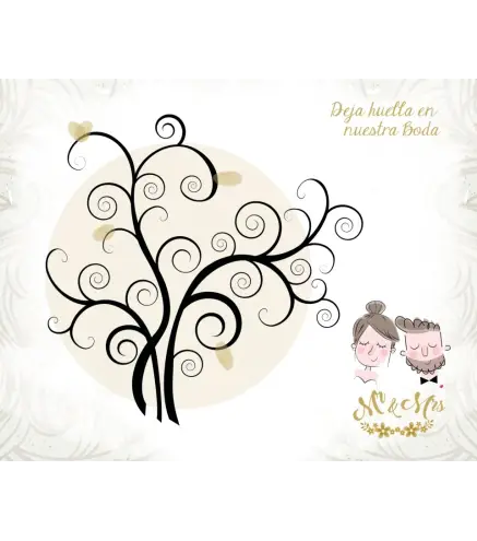 LIENZO ÁRBOLES DE HUELLAS PARA BODAS