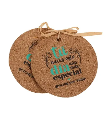 SET 2 POSAVASOS CORCHO FRASES