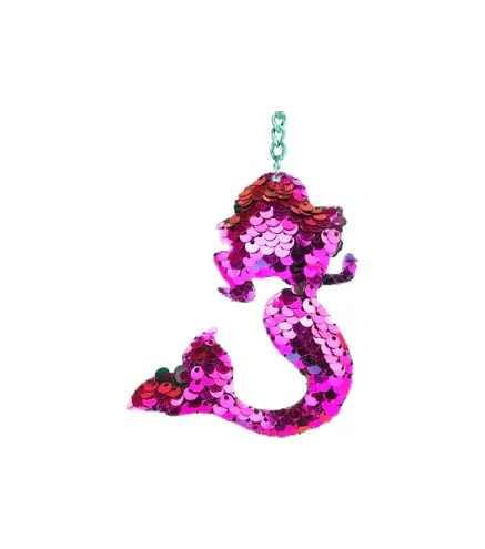 LLAVERO SILUETA SIRENA LENTEJUELAS