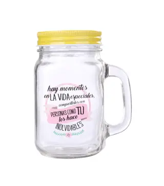 JARRA CRISTAL CON CAÑA "MOMENTOS ESPECIALES"