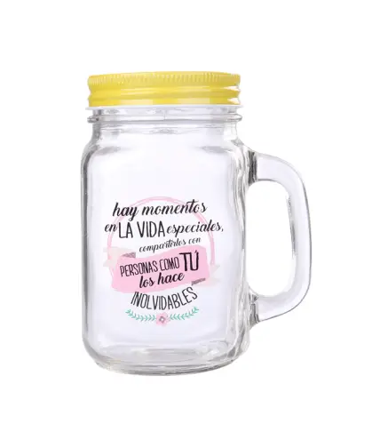 JARRA CRISTAL CON CAÑA "MOMENTOS ESPECIALES"