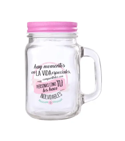 JARRA CRISTAL CON CAÑA "MOMENTOS ESPECIALES"