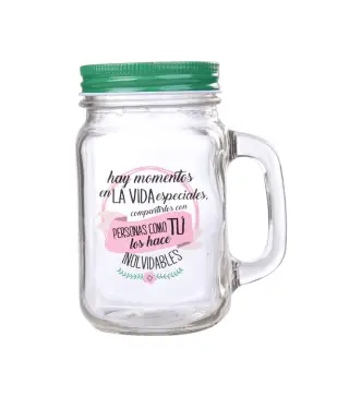 JARRA CRISTAL CON CAÑA "MOMENTOS ESPECIALES"