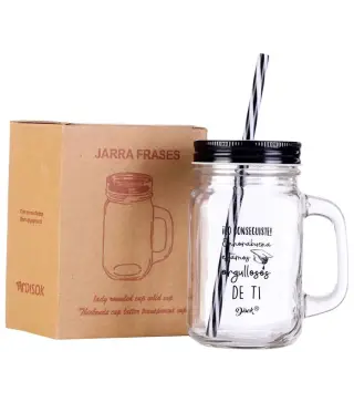 JARRA CRISTAL CON TAPA Y CAÑA "GRADUACIÓN"