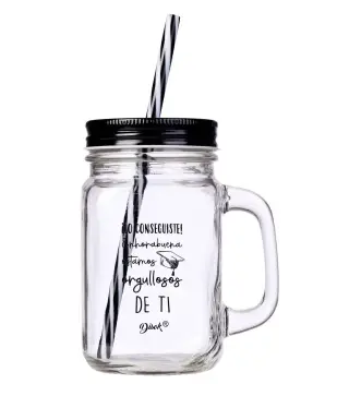 JARRA CRISTAL CON TAPA Y CAÑA "GRADUACIÓN"