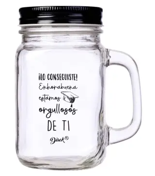 JARRA CRISTAL CON TAPA Y CAÑA "GRADUACIÓN"