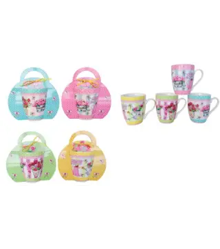 SET 12 TAZAS FLORES PRESENTADA EN ORIGINAL