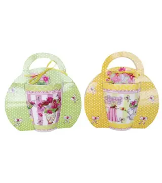 SET 12 TAZAS FLORES PRESENTADA EN ORIGINAL