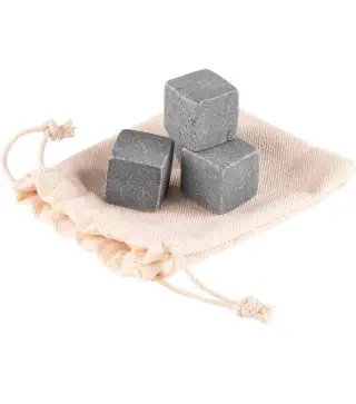 SET 4 HIELOS DE PIEDRA EN BOLSITA ALGODÓN