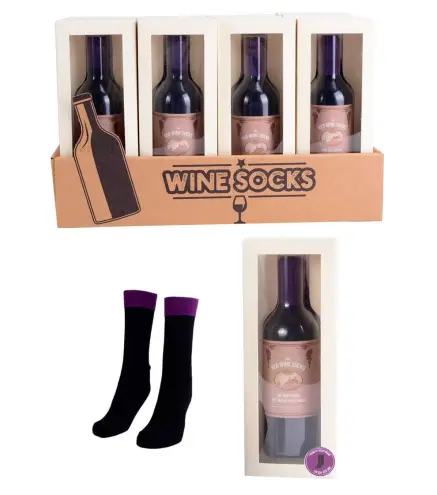 CALCETINES BOTELLA DE VINO EN ESTUCHE