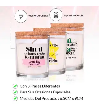 CAJA DE 120 VELAS GRACIAS POR VENIR CRISTAL