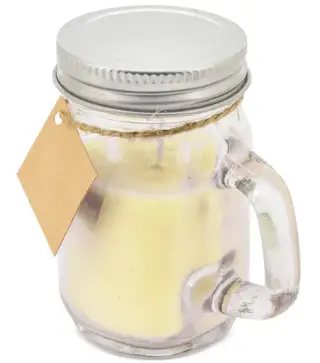 LOTE 25 VELAS JARRITA CON TAPA DE METAL AMARILLO