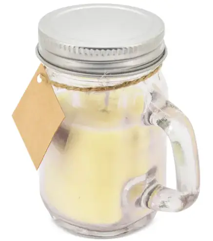 LOTE 25 VELAS JARRITA CON TAPA DE METAL AMARILLO