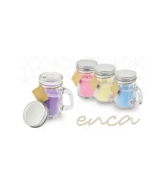 LOTE 25 VELAS JARRITA CON TAPA DE METAL AZUL