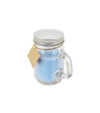 LOTE 25 VELAS JARRITA CON TAPA DE METAL AZUL