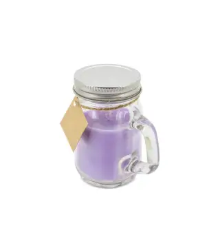 LOTE 25 VELAS JARRITA CON TAPA DE METAL LILA