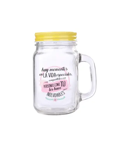 CAJA 48 JARRAS CRISTAL CON CAÑA COLOR AMARILLO