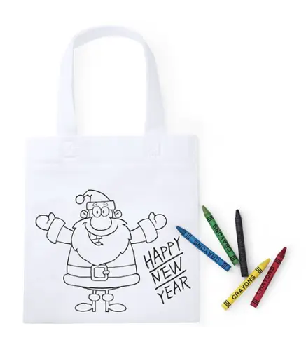 BOLSA NAVIDAD PARA COLOREAR CON 5 CERAS