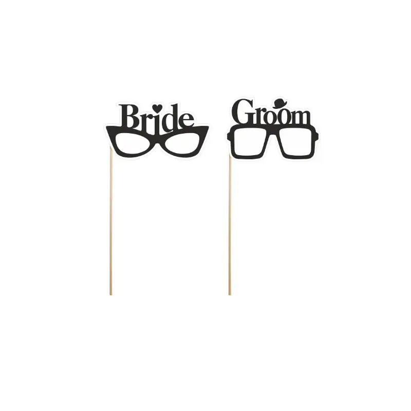 Set de 2 gafas "Bride", "Groom" para photocall
