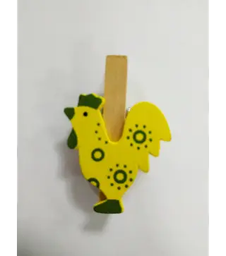 LOTE DE 7 PINZAS DE MADERA GALLO