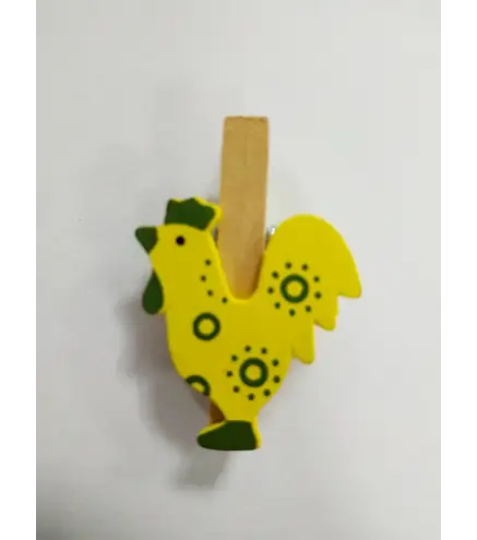 LOTE DE 7 PINZAS DE MADERA GALLO