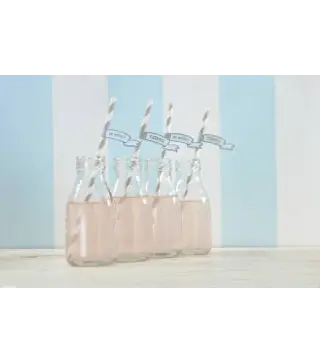 PACK DE 25 PAJITAS CON BANDERITAS VINTAGE