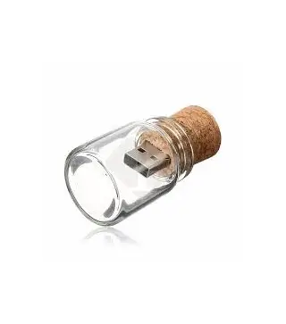 USB BOTE CRISTAL CORCHO RETRO 8GB