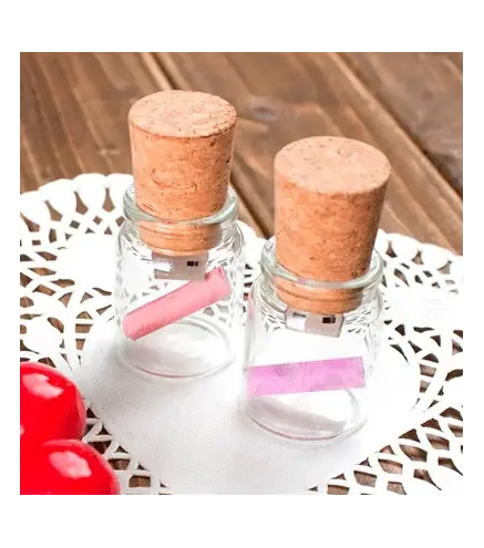 USB BOTE CRISTAL CORCHO RETRO 8GB