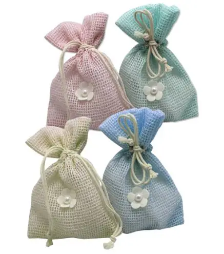CAJA 144 BOLSITAS SACO COLORES FLOR Y PERLA