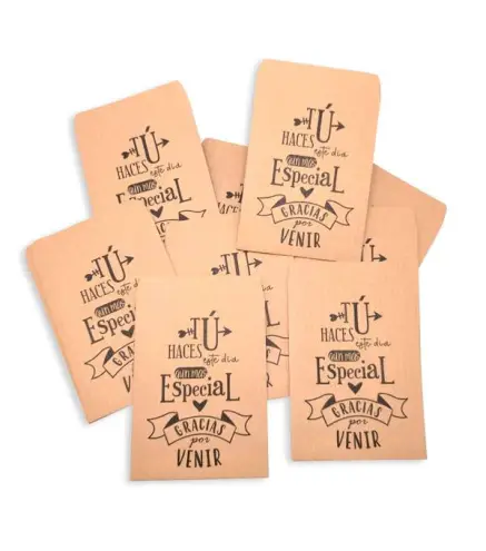 LOTE 20 BOLSAS KRAFT "MOMENTOS ESPECIALES" 15 X 10 CM