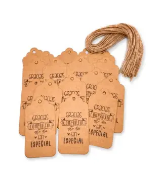 LOTE 20 TARJETAS KRAFT FRASES