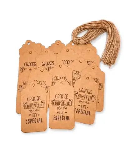 LOTE 20 TARJETAS KRAFT FRASES