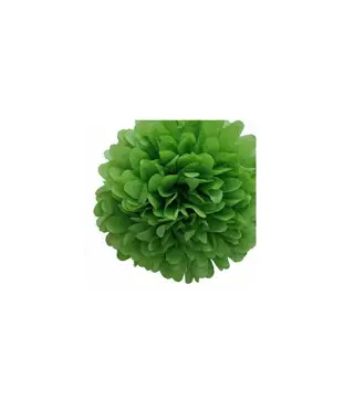 POMPON DE PAPEL DE SEDA 20 CM VERDE MANZANA