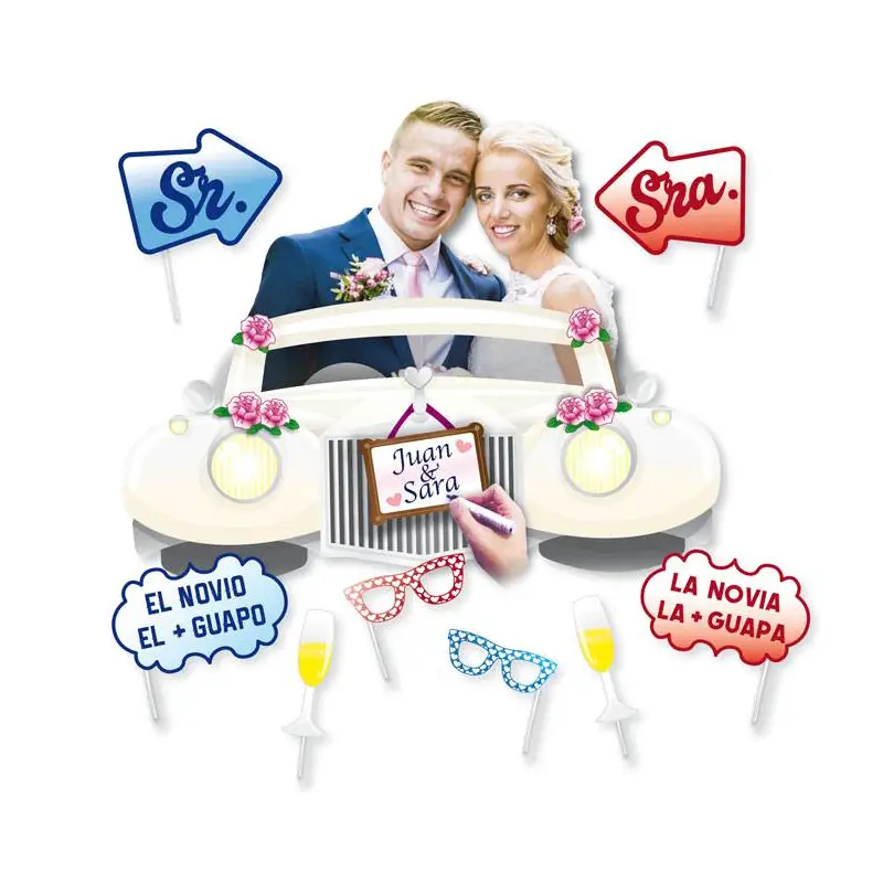 PHOTOCALL BODA CON MARCO Y ACCESORIOS