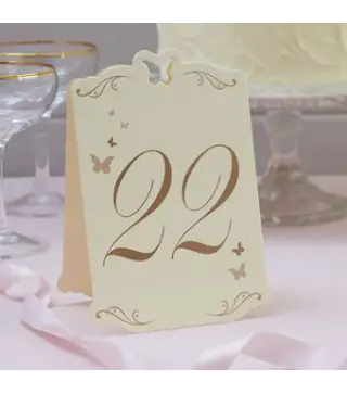 NÚMEROS DE MESA MARIPOSAS MARFIL